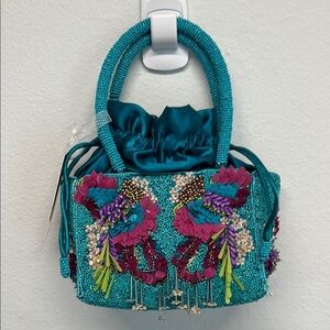 Playful Vibrant Blue & Purple Mini Beaded Bag 🩵